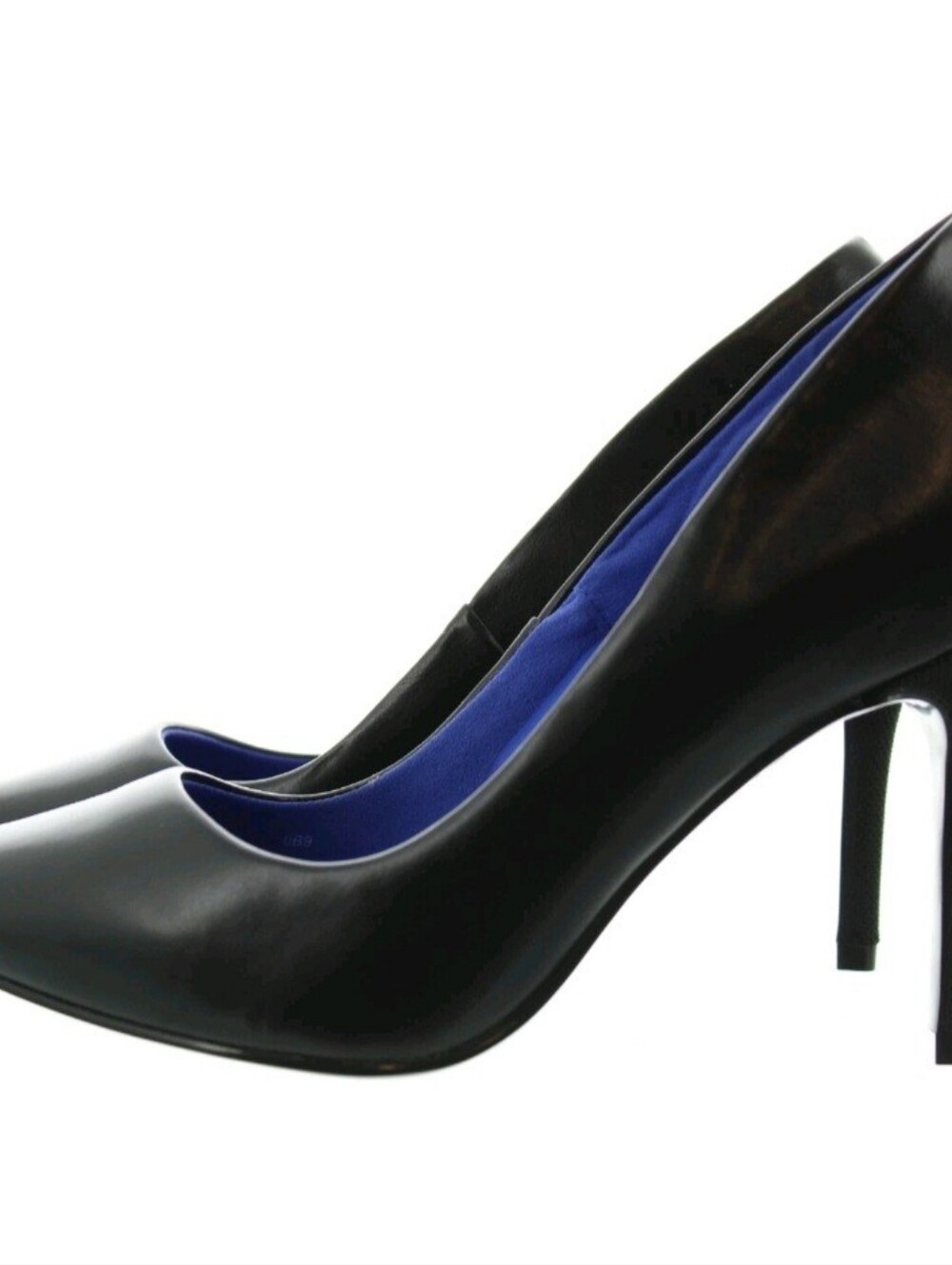 Sleek Black Patent High Heels with Blue Lining